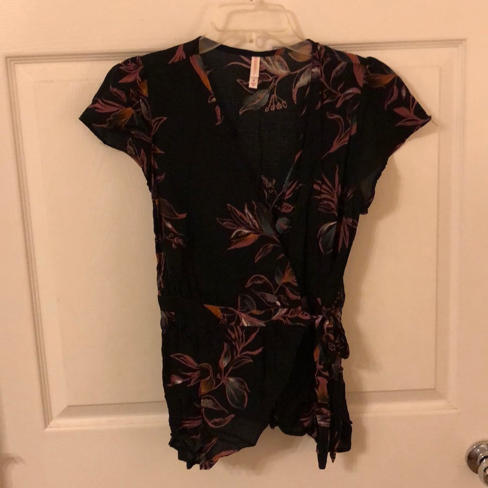 Floral Wrap Top